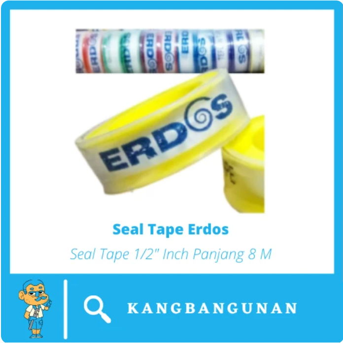 Seal Tape Erdos 12mm 1/2" Inch 8m Selotip Murah Berkualitas