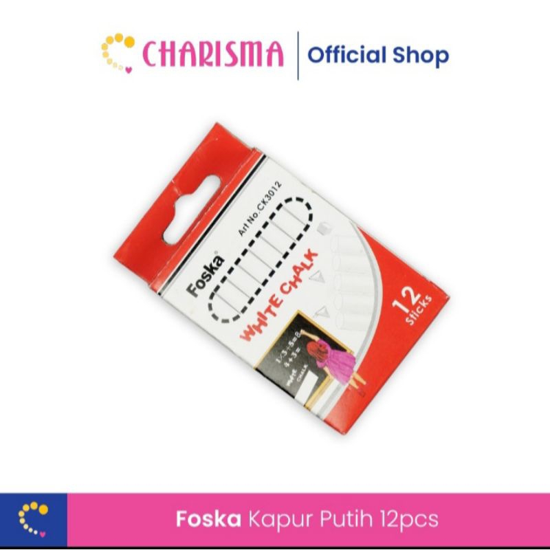 

Charisma chalk blackboard kapur putih-foska kapur tulis putih-kapur papan tulis putih 12pcs