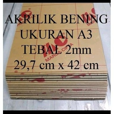 

akrilik ukuran A3 tebal 2mm