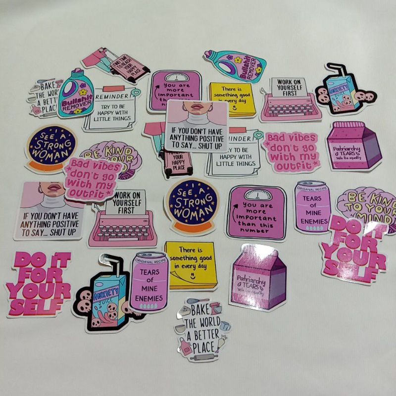 

[15 PCS] STICKER KATA-KATA MOTIVASI AESTHETIC | LUCU | TERMURAH