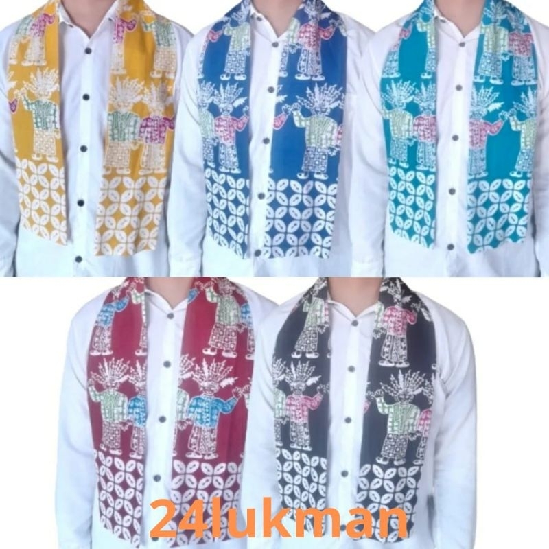 Scarf Batik Pria Cukin motif ondel-ondel betawi kekinian jakarta