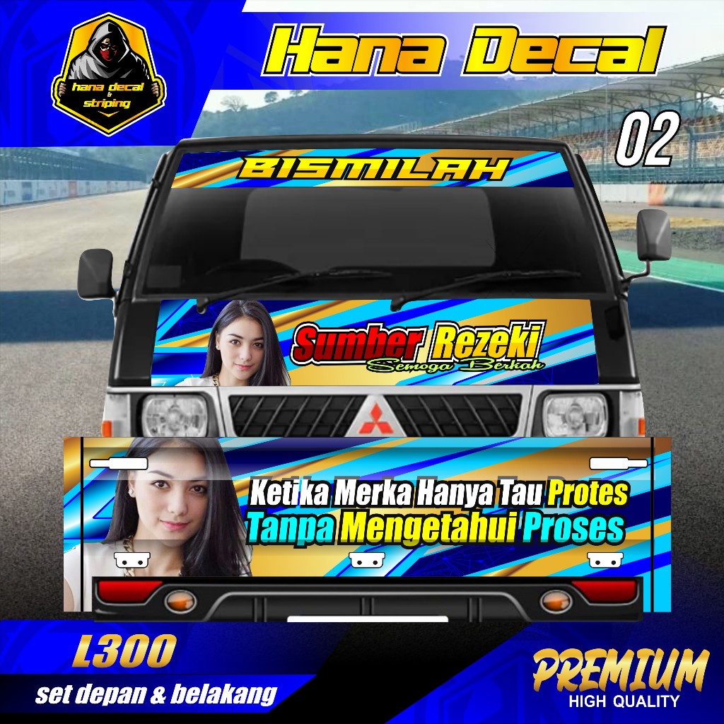 STIKER PICK UP  L300 SATU SET KABIN DEPAN & PINTU BELAKANG HN 02