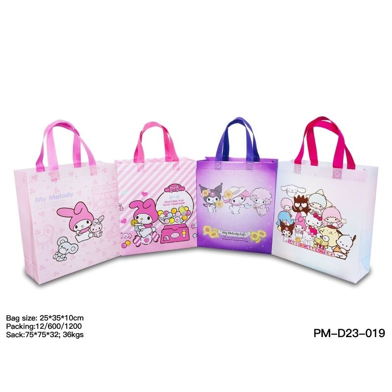 

RB Goodie bag Karakter anak LAMINASI 25x35x10 Box Bag [LUSINAN 12pcs] tas hampers / tas Spunbond