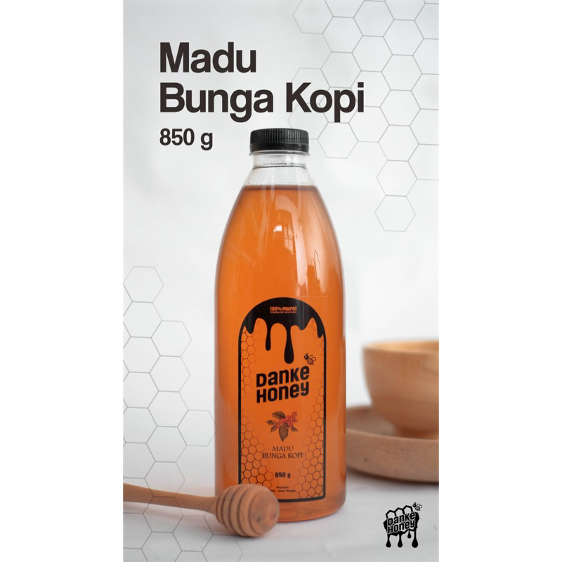 

850 gr Madu Kopi Asli Murni 100% Danke Honey Free Sendok Madu Kayu