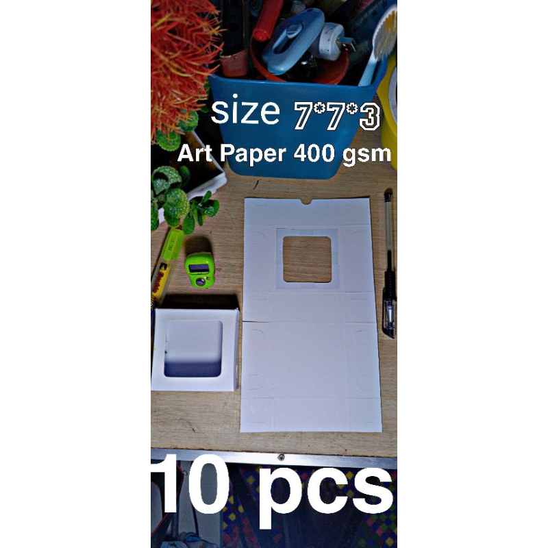 

box souvenir / paper box 7*7*3 packing tasbih box bros dus mika *Art Paper 400 gsm* ( 10 pcs )