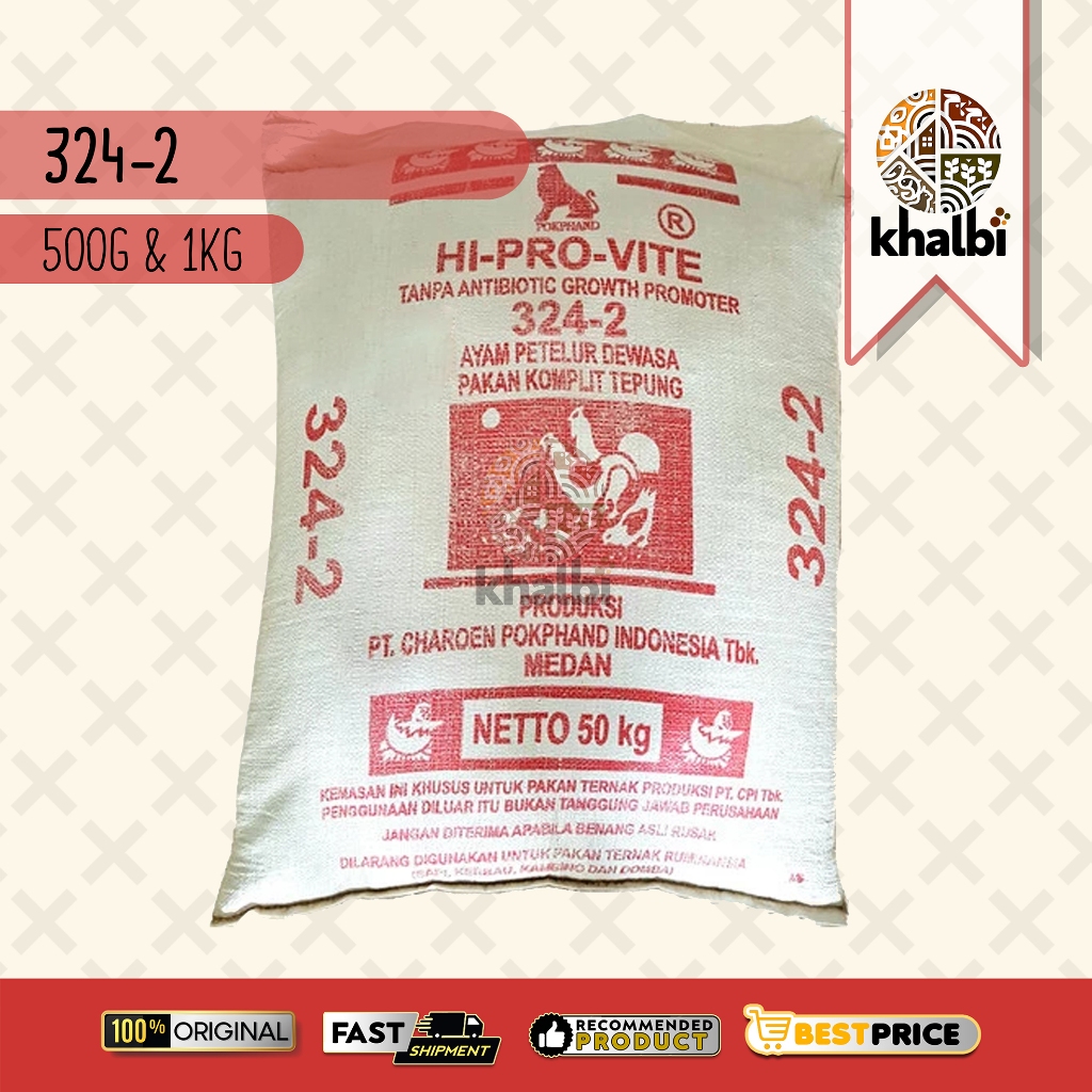Pakan Ayam Petelur 324-2 Repack 500 gram 1 kg