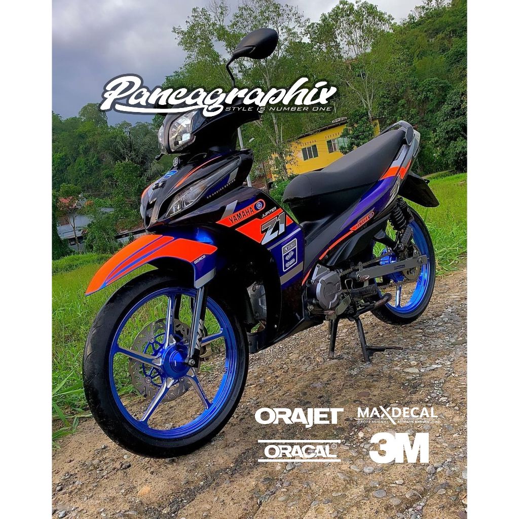 Striping Stiker Sticer Dekal Decal Emblem Printing Aksesoris Motor Yamaha Jupiter Z1 Robot Z Burhan 