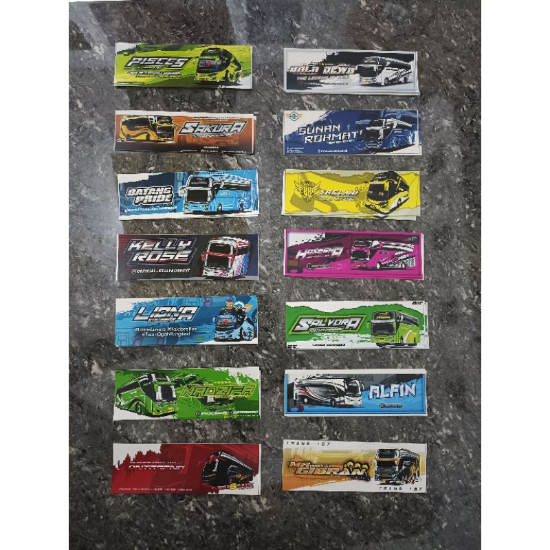 

stiker bus murah terbaru 14 model isi 30 pcs