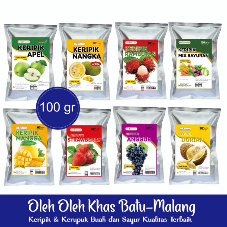 

[✬O69➢] Keripik Buah Apel Nangka Dan Keripik Sayur ( Berat Isi : 100 gr ) Oleh Oleh Khas Malang New Product