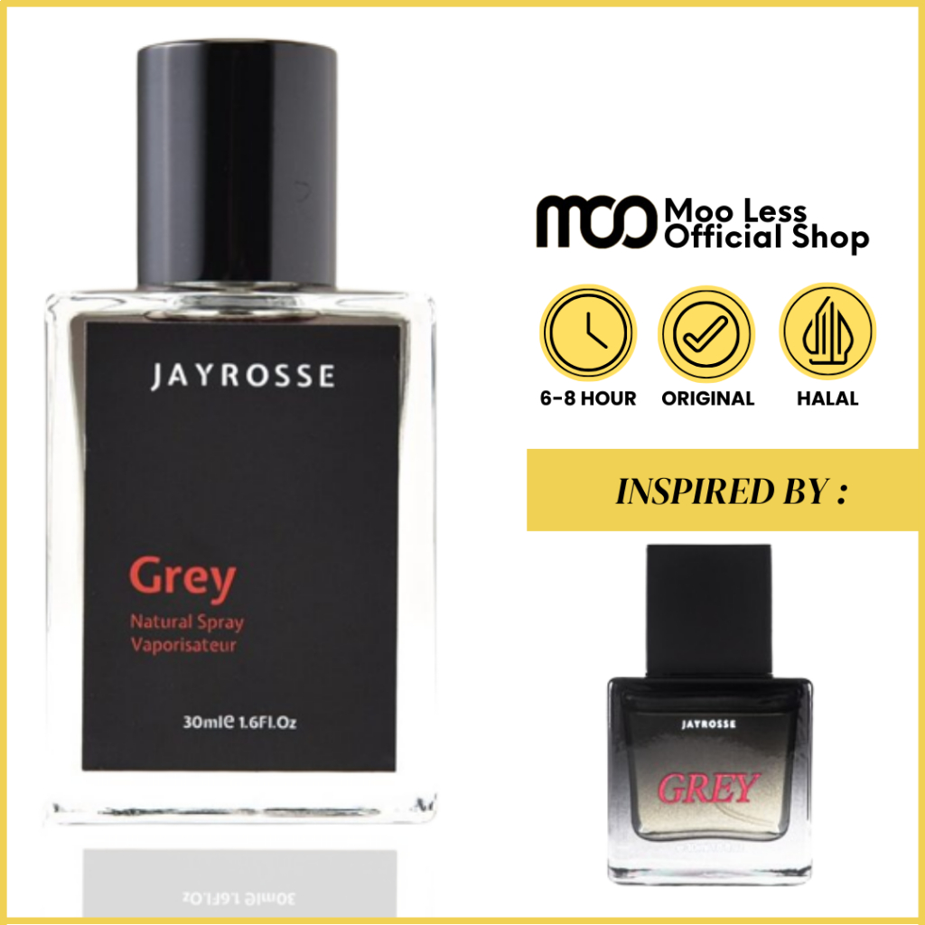 Mooless - Parfum Jayrosse Grey  Parfum Pria Wangi Tahan Lama Eau De Perfume Sweet Maskulin Fresh
