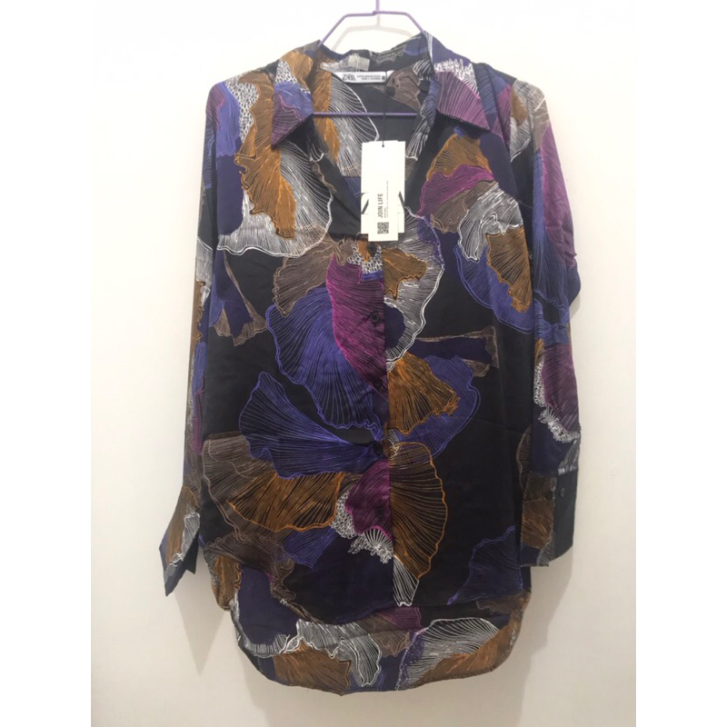 Kemeja V-neck Zara Original Wanita