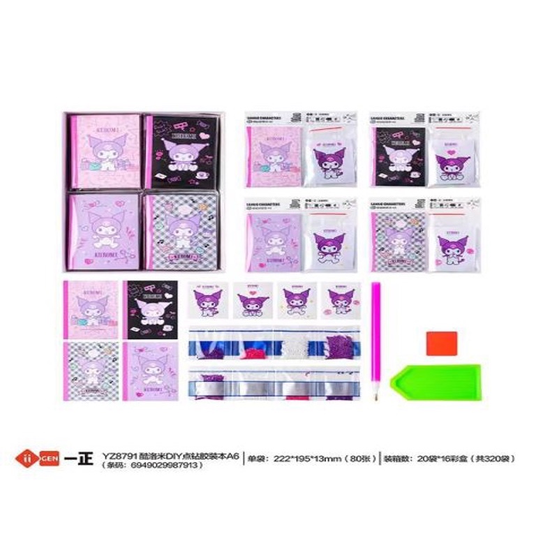 

Diamond painting sticker with notebook a6 cover sanrio edition