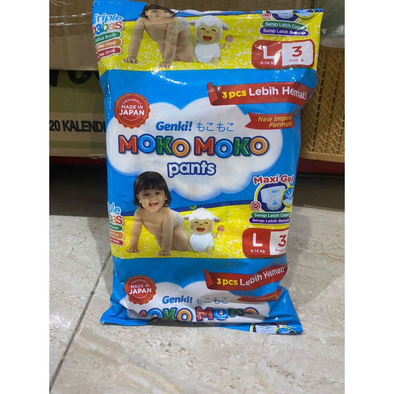 MOKO MOKO Pants L3/MOKO MOKO Renceng ECER isi3//popok murah sachet