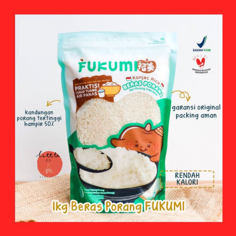 FUKUMI BERAS PORANG NASI SEHAT SHIRATAKI 1KG / KONJAC RICE 1 KG