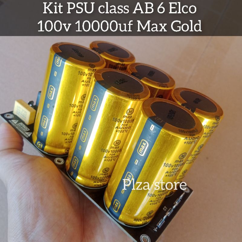 Kit PSU 6 Elco 100v 10000uf Max Gold original PSU class AB isi 6 elko 100volt 10000uf original plus 