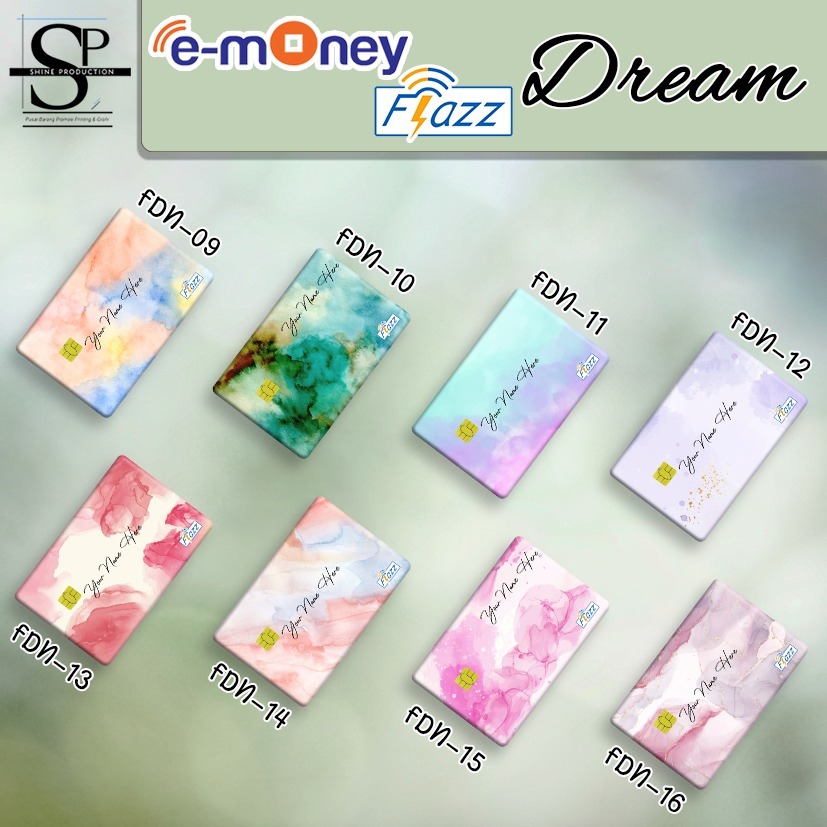 Kartu Emoney Mandiri atau Kartu BCA Flazz Custom Nama Motif Marble