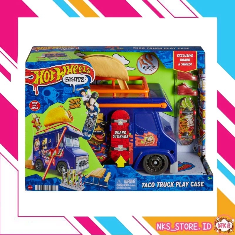 Hot Wheels Skate Tony Hawk Taco Truck Play Case Tech Deck Fingerboard