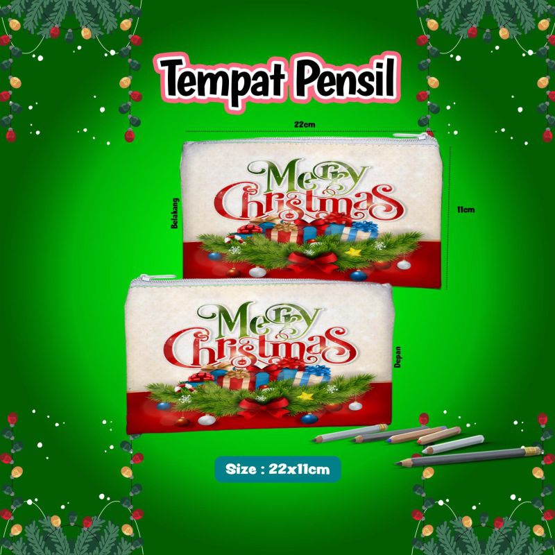 

Tempat Pensil Paket (50Pcs) Desain MERRY CHRISTMAS