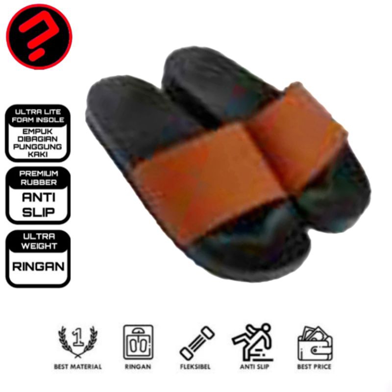 Sandal Slip On Polos Upper Cokelat