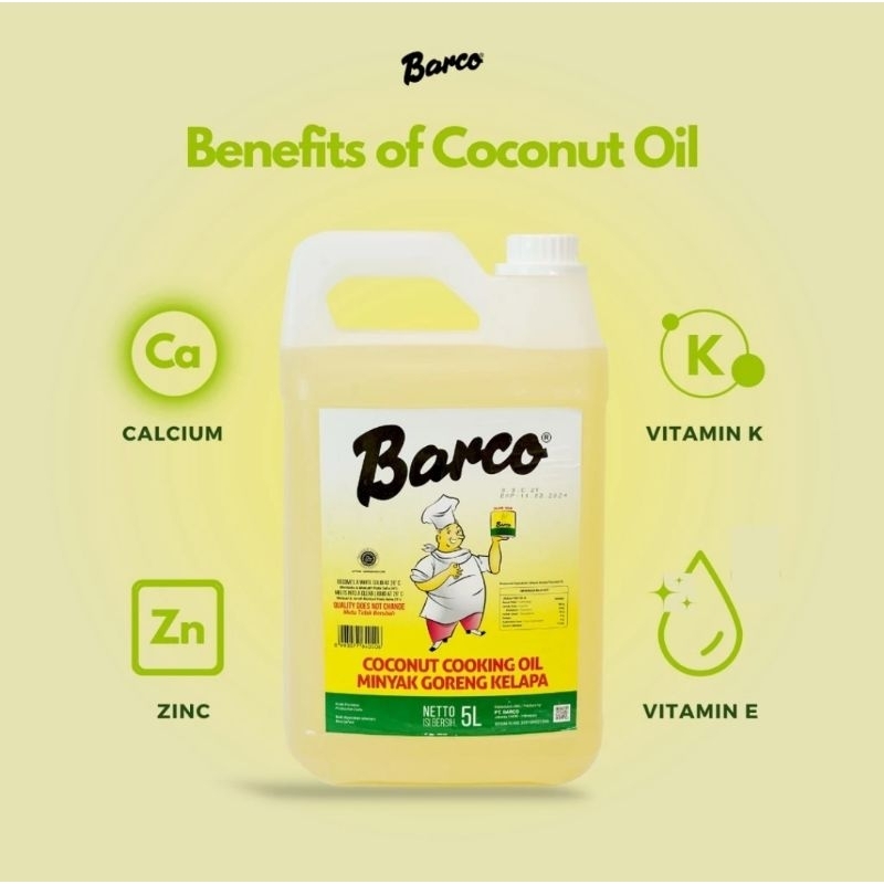 

Minyak Kelapa Barco 5 L Jerigen / Coconut Oil 5 Liter