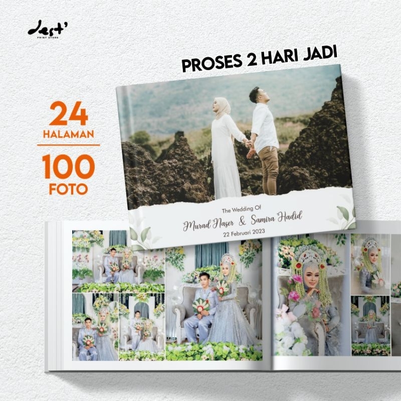 Photobook Wedding/Album Foto Hardcover/Megazine/24 Halaman/100 Foto (30x20)