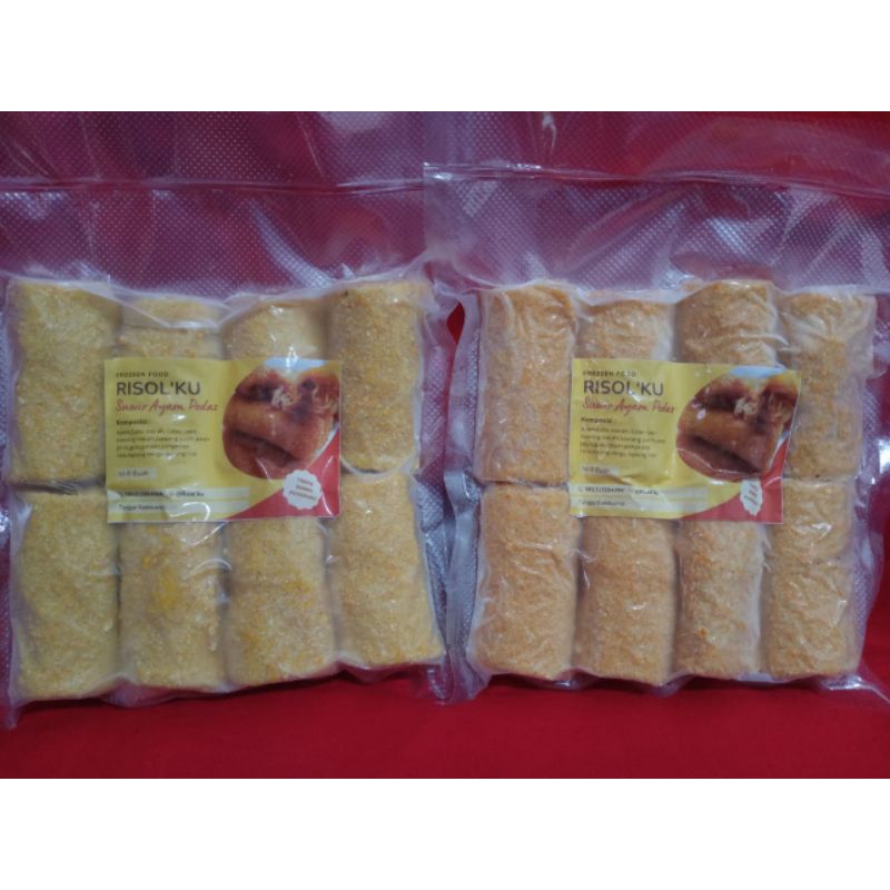 

RISOL AYAM SUWIR PEDAS FROZEN FOOD PREMIUM CEMILAN MURAH ISI 8/24
