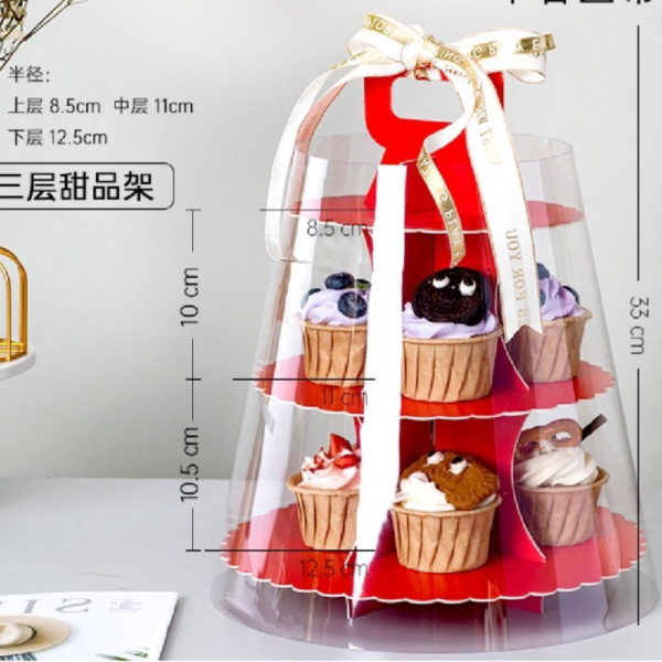 

Unik Cake tier box kotak kue tingkat premium box cake box hamper idul fitri - Merah Berkualitas