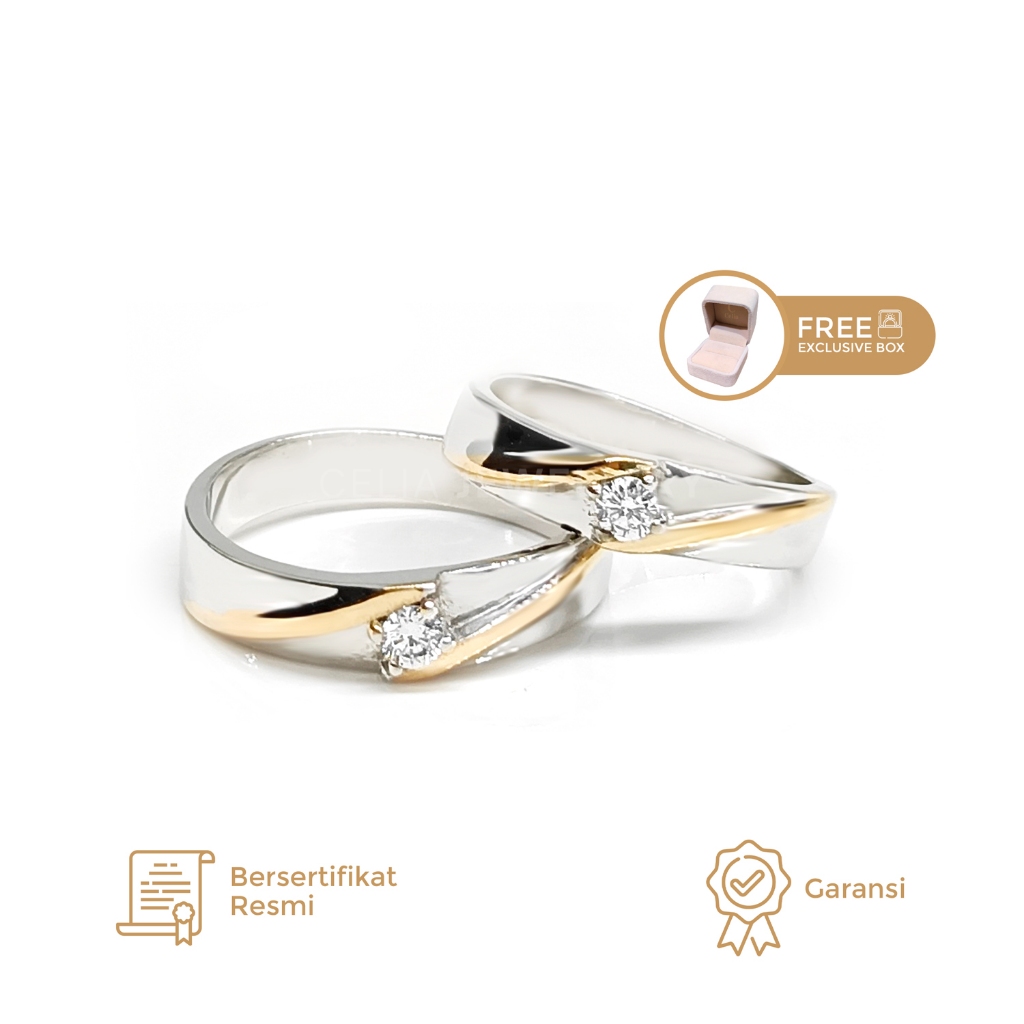 Celia Jewellery - Cincin Kawin - Cincin Couple - Emas Putih - Emas Kuning - Cincin Kawin Perak - Cin