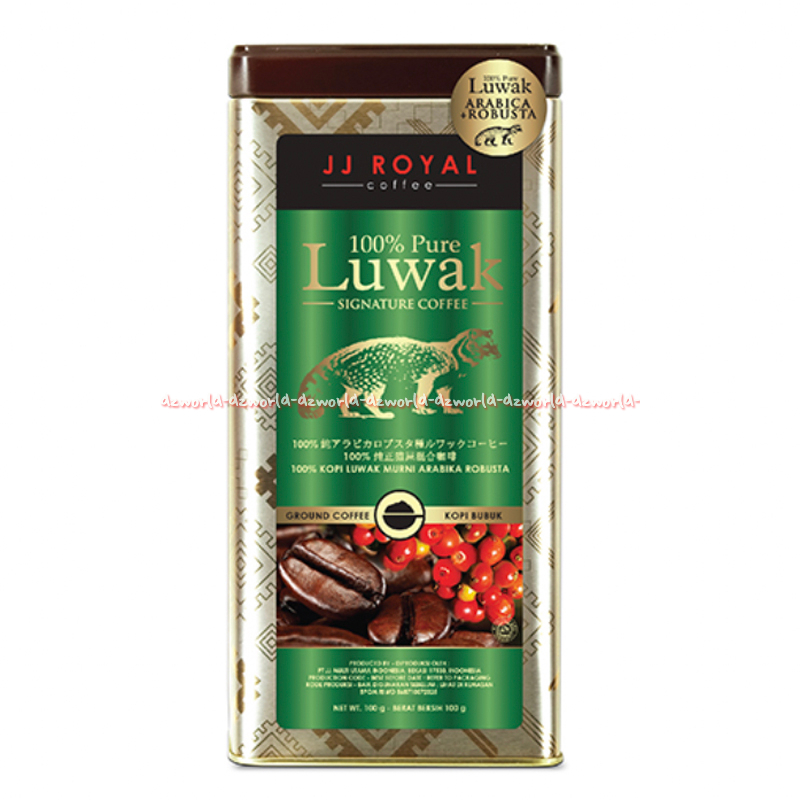 

JJ Royal Luwak 100gr 100% Pure Singature Coffee Kopi Bubuk Hijau Green Jeje Ground Coffee Kopi Murni Arabika Robusta