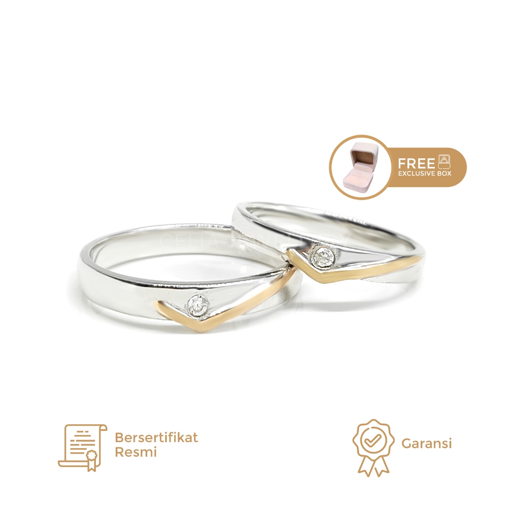 Celia Jewellery - Cincin Kawin - Cincin Couple - Emas Putih - Emas Kuning - Cincin Kawin Perak - Cin