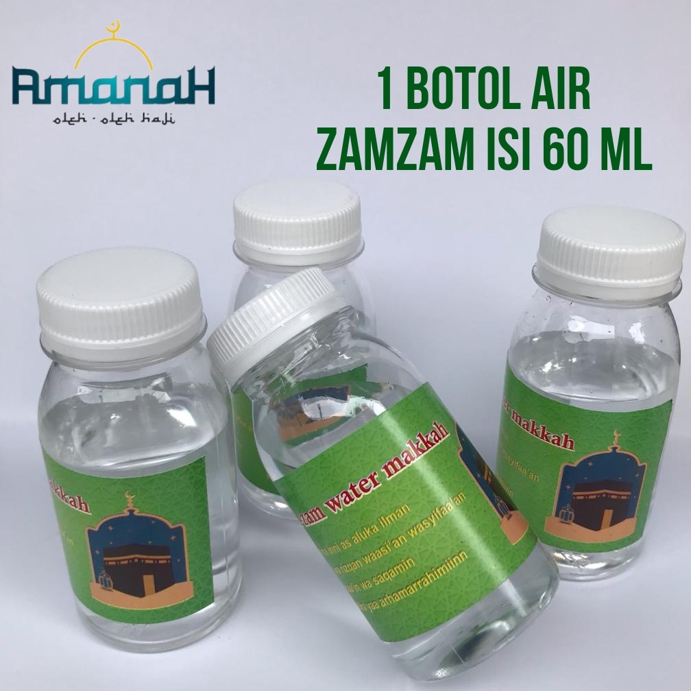 

Air Zamzam 60 ml Kemasan Botol Oleh Oleh Haji Dan Umroh