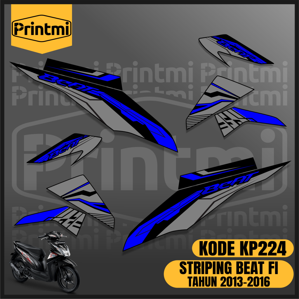 Stiker Striping Motor Beat FI 2013-2016 Simple Variasi List Modifikasi Printmi KP224