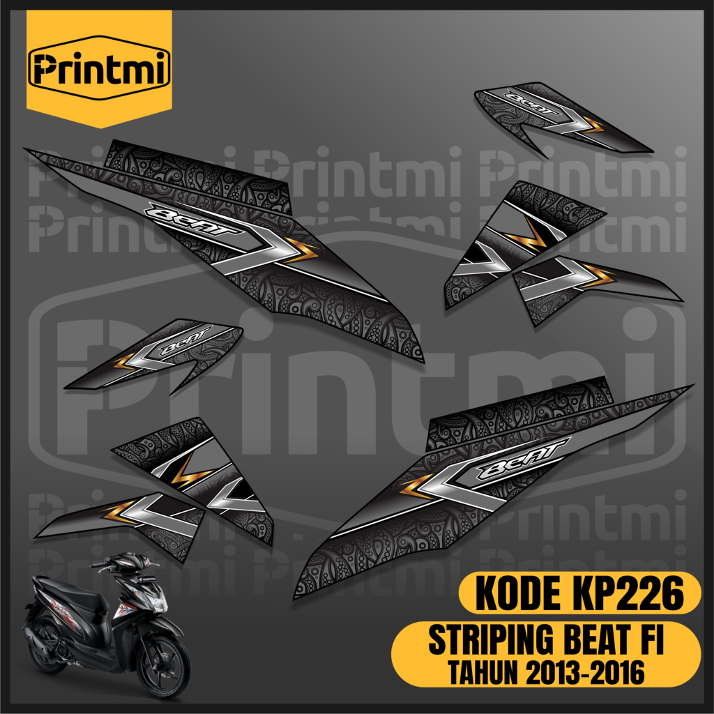 Striping Stiker Motor Beat Fi 2013 2014 2015 2016 Variasi List Skotlet Modifikasi Printmi KP226