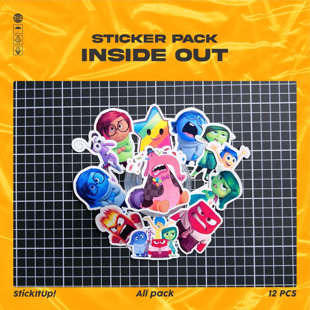 

COD✨ StickItUp Stiker Pack Kartun Inside Out Lucu Keren Untuk Koper Laptop Skateboard