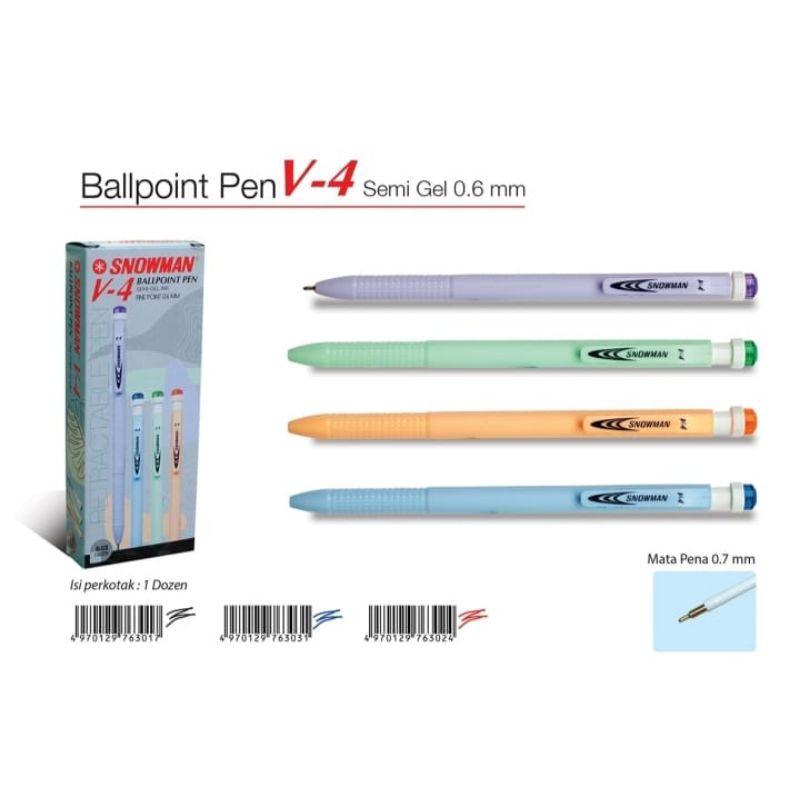 

Ballpoint Snowman V-4 biru