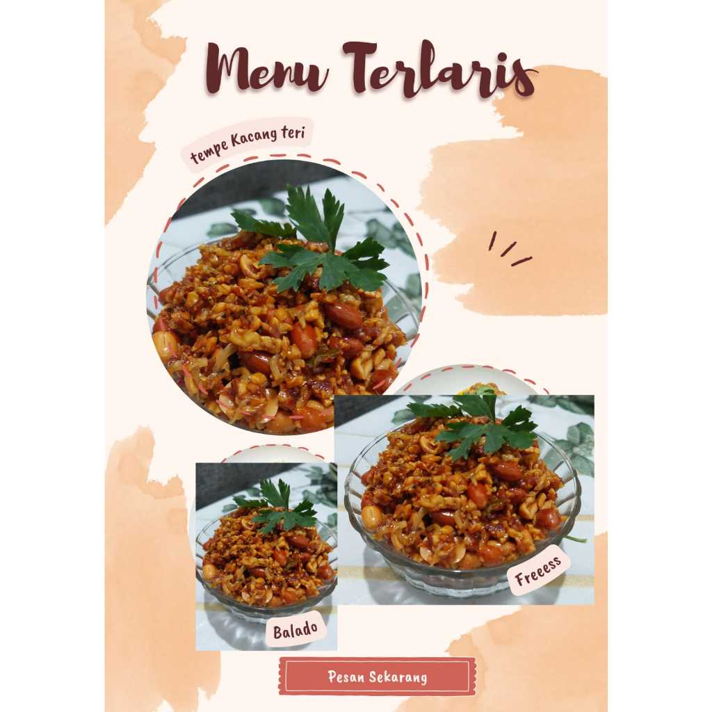 

Tempe Teri Medan Kacang Balado Pedas Manis 200 gram