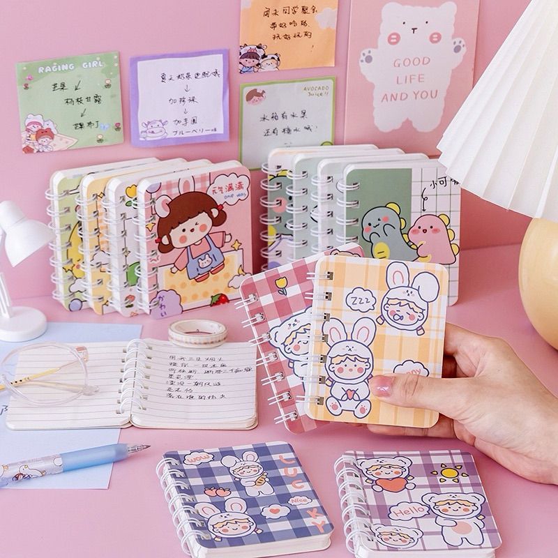 

Notebook Mini A7 Karakter Lucu Buku Catatan Mini Ring Spiral