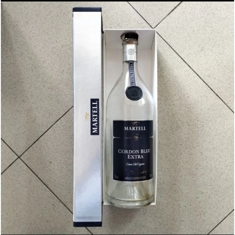 Botol kaca bekas kosong Martell cordon bleu extra 1000 ml