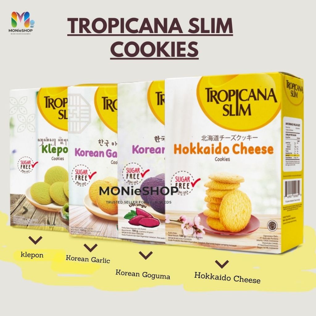 

MONIESHOP - TROPICANA SLIM KOREAN GOGUMA COOKIES 100GR HOKKAIDO CHEESE KOREAN GARLIC