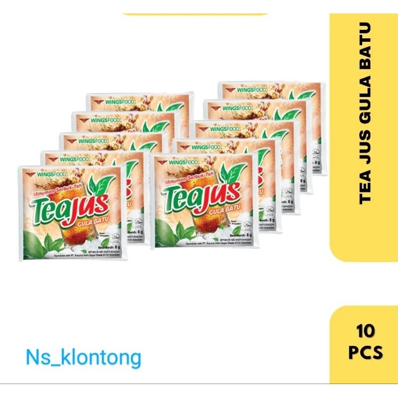 

Minuman Serbuk Tejus Teajus Gula Batu Apel Melati kemasan 1 renteng