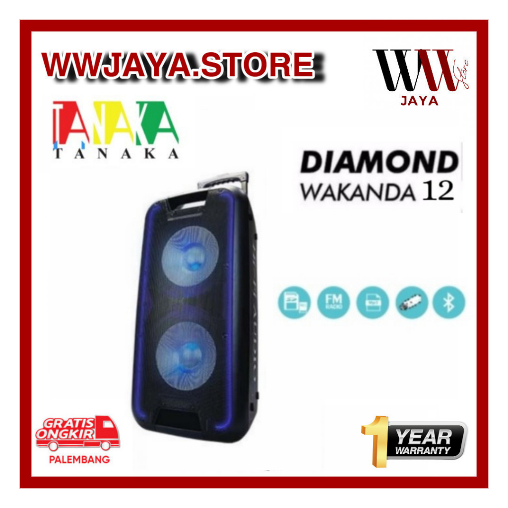 Speaker Portable Bluetooth Tanaka Diamond Wakanda Ukuran 12 inch Spiker Aktif Tanaka