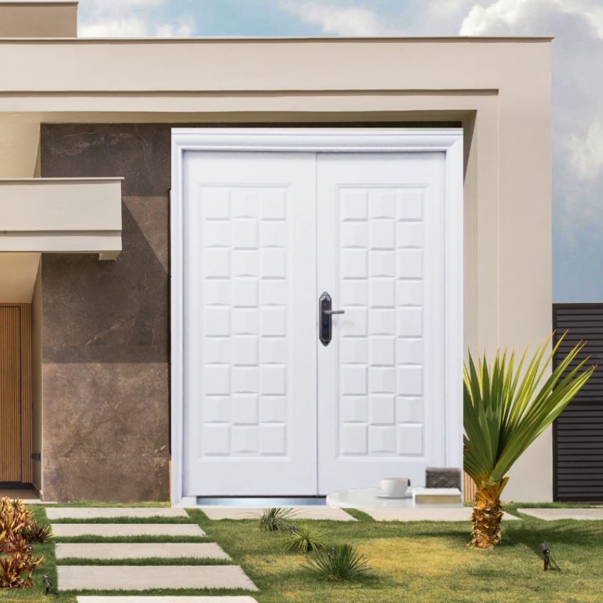 Pintu Baja Double zy1207 putih/Pintu rumah utama/Pintu Baja Murah/Pintu Minimalis
