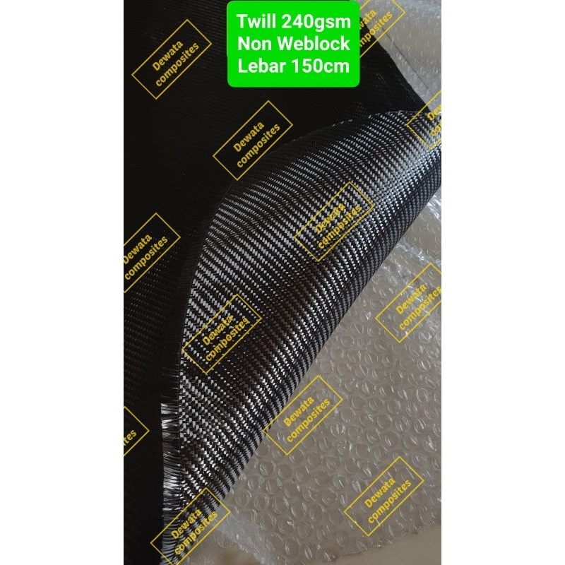 Serat Carbon Fiber Fabric Twill 240gsm