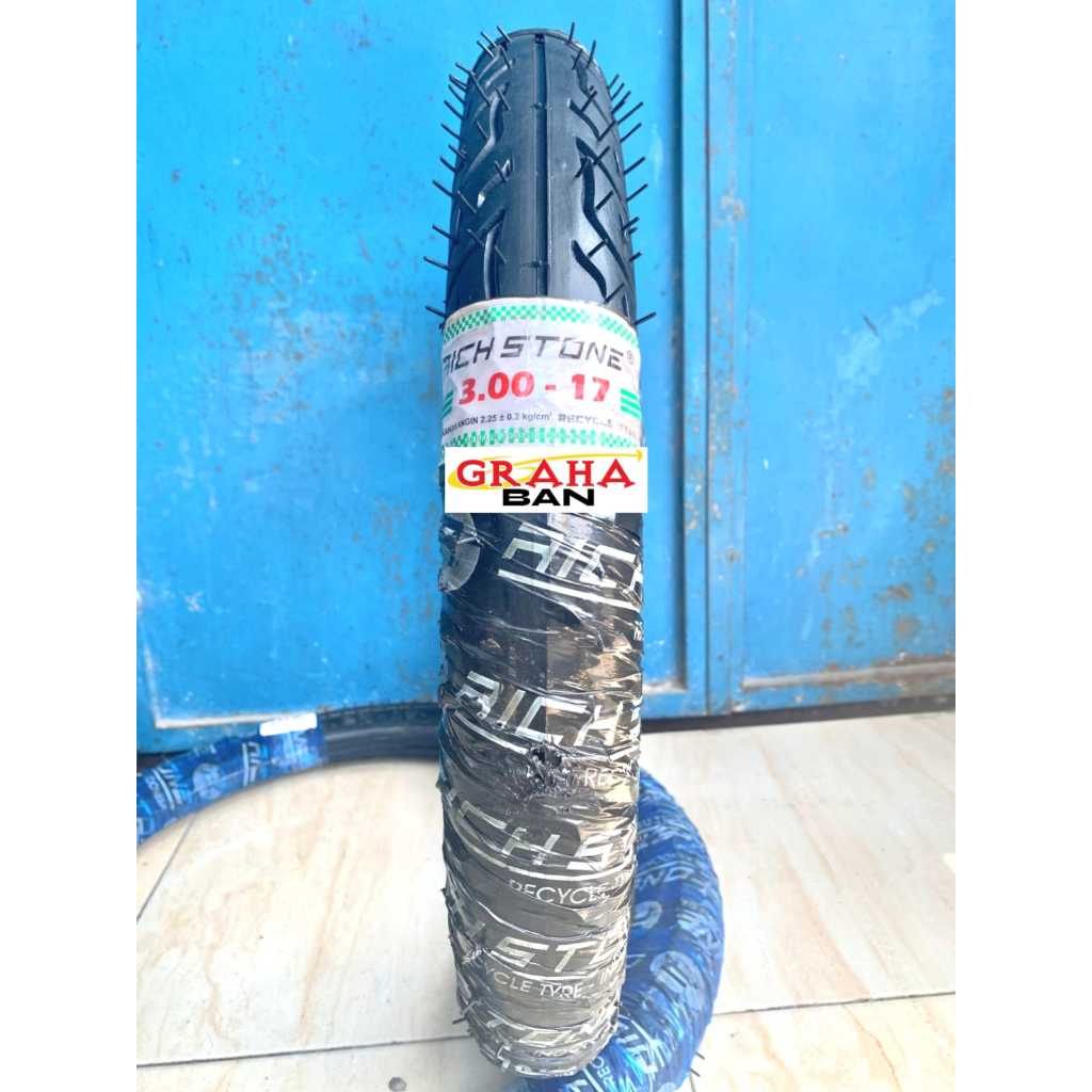 BAN MOTOR RICH STONE 300-17 BAN MOTOR RING 17 TUPE TYPE/BUKAN TUBLESS Ban Montor 300-17 Ban Ring 17 