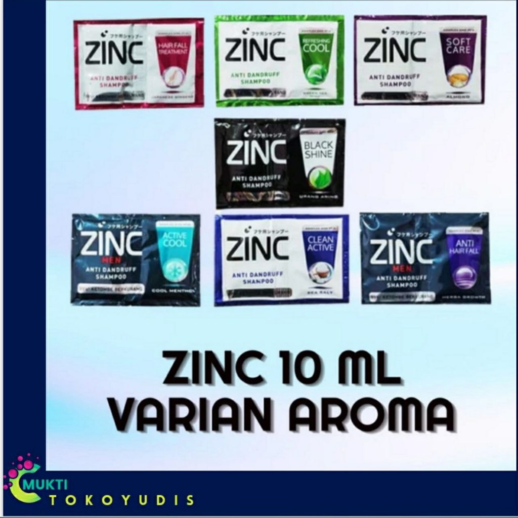 Shampoo Zinc 10 ml 1 renceng 12 sachet - satuan- varian aroma - soft care