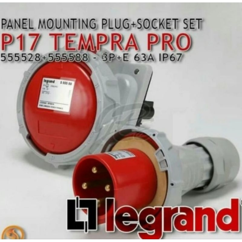 legrand panel mounting 63A 3p+E ip66 legrand 555588+555528