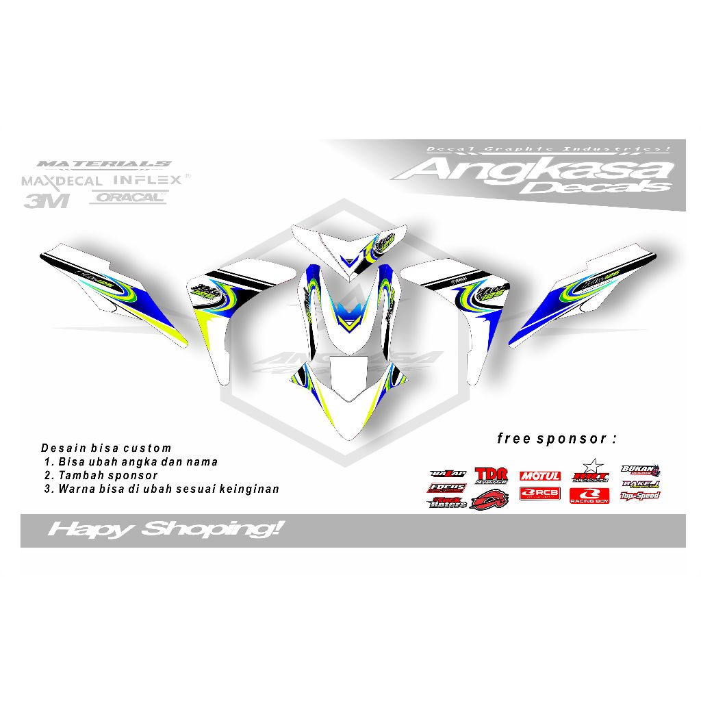 B-15 Decal Mio M3 125 Full Body Stiker Mio M3 125 Full Body Striping Mio M3 Variasi Racing