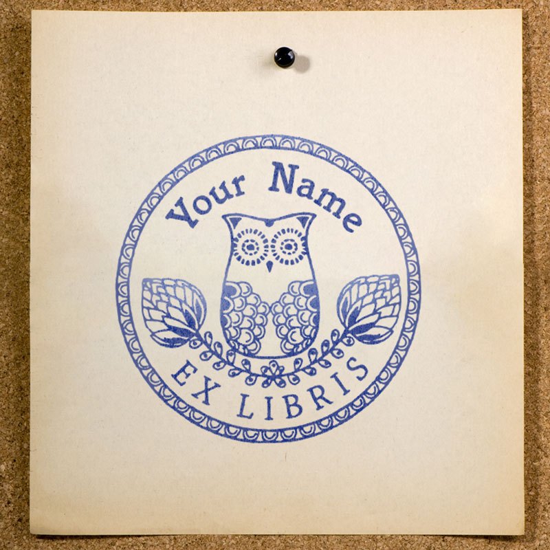 

Stempel Buku Ex Libris Custom Nama | Desain Burung Hantu Ornamen | SE-32 | Perpustakaan Pribadi