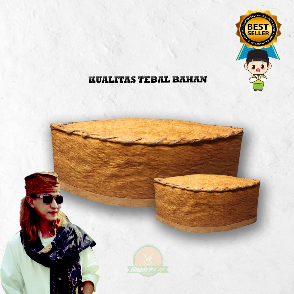 Peci Songkok Kulit Kayu Polos