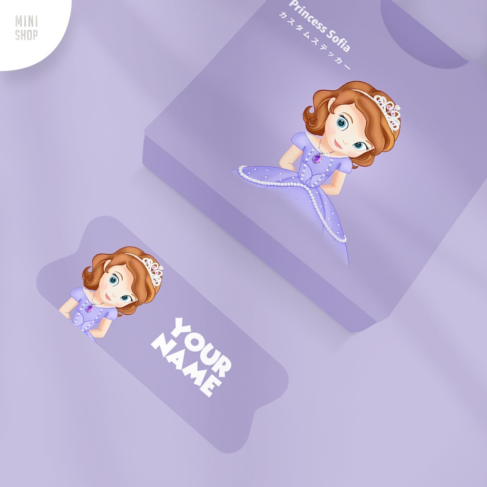 

Stiker Nama Custom Waterproof Princess Sofia